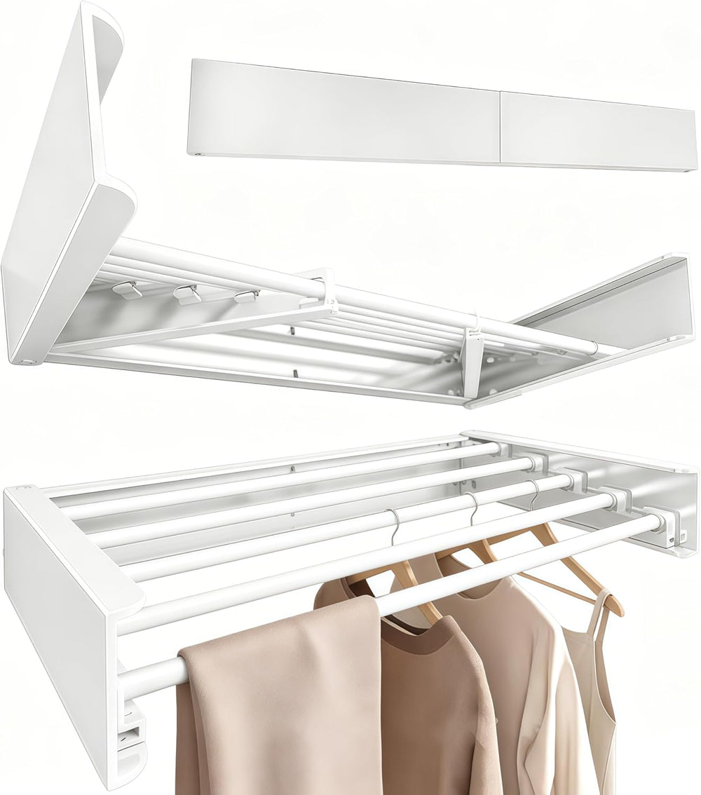 Wall Mounted Clothes Drying Rack 31.5" Wide，Foldable Wall Mount Laundry ...