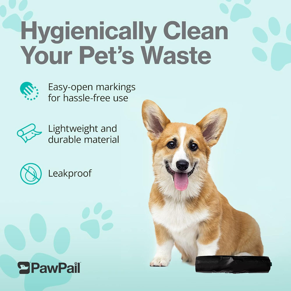 PawPail Cat Waste Station with Trash Can Liners, Suitable for Outdoor Use, Bl...