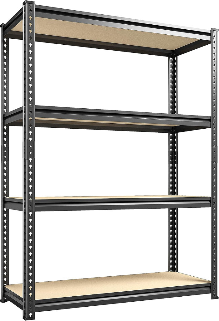 REIBII Storage Shelves Adjustable Metal Shelving 1600LBS Garage Shelves Industrial Metal Shelves 4 Tier Garage Shelving for Warehouse Basement Kitchen Pantry Closet, 11.8" D x 23.6" W x 56.7" H