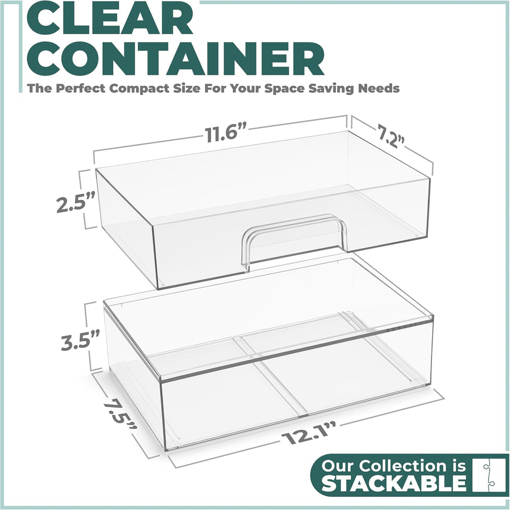 Sorbus Stackable Storage Drawers, Clear Acrylic Pull-Out Organizer (4 Pack)