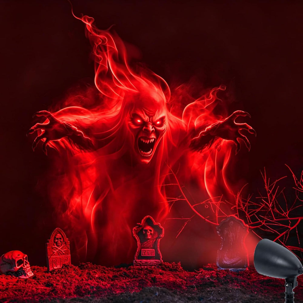 Halloween Projector Lights Outdoor,3D Dynamic Ghost Projector Light