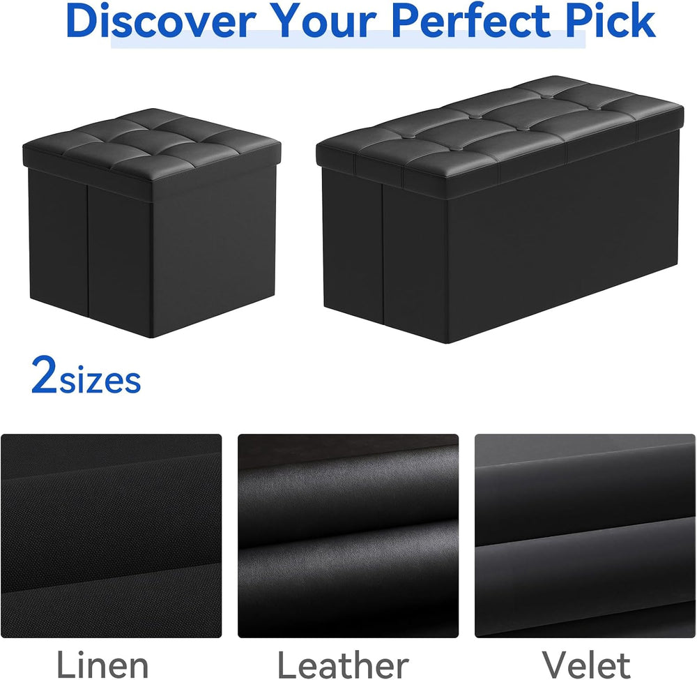 BRIAN & DANY 30 Inches Storage Ottoman Bench, Faux Leather Ottoman with S...