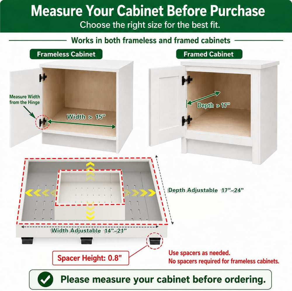 Fokyfok Pull out Cabinet Organizer,Expandable,No Drill,Heavy Duty,Kitchen