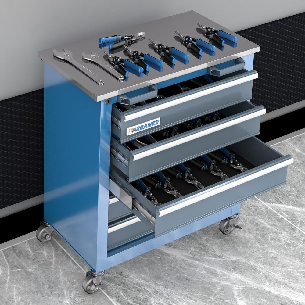 LARBANKE 5-Drawer Tool Chest, Rolling with Wheels,Mobile Tool Cabinet,Blue