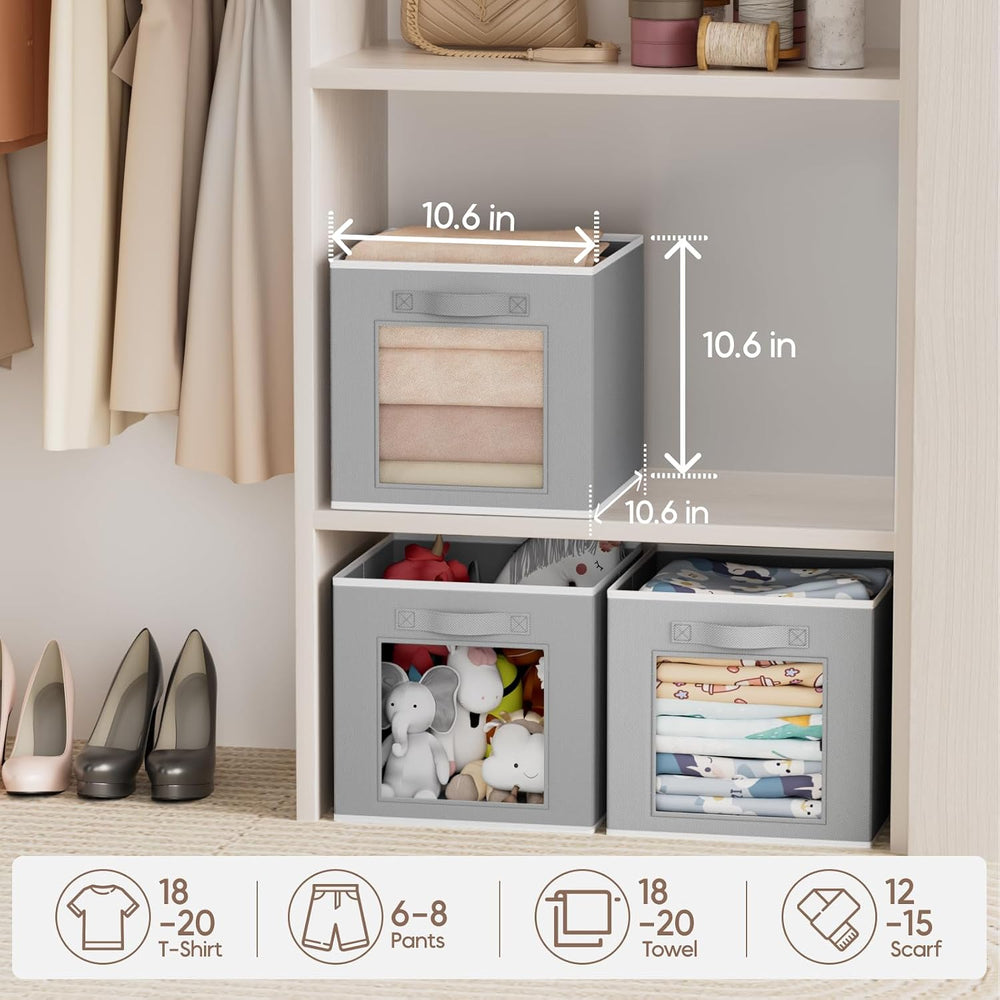 Homsorout Foldable Storage Cubes - Cubby Storage Organizer with Window, Decor...