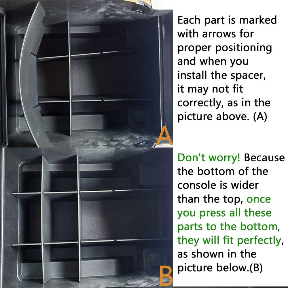 Center Console Organizer Dividers Compatible with 2015-2020 Ford F150 Accesso...