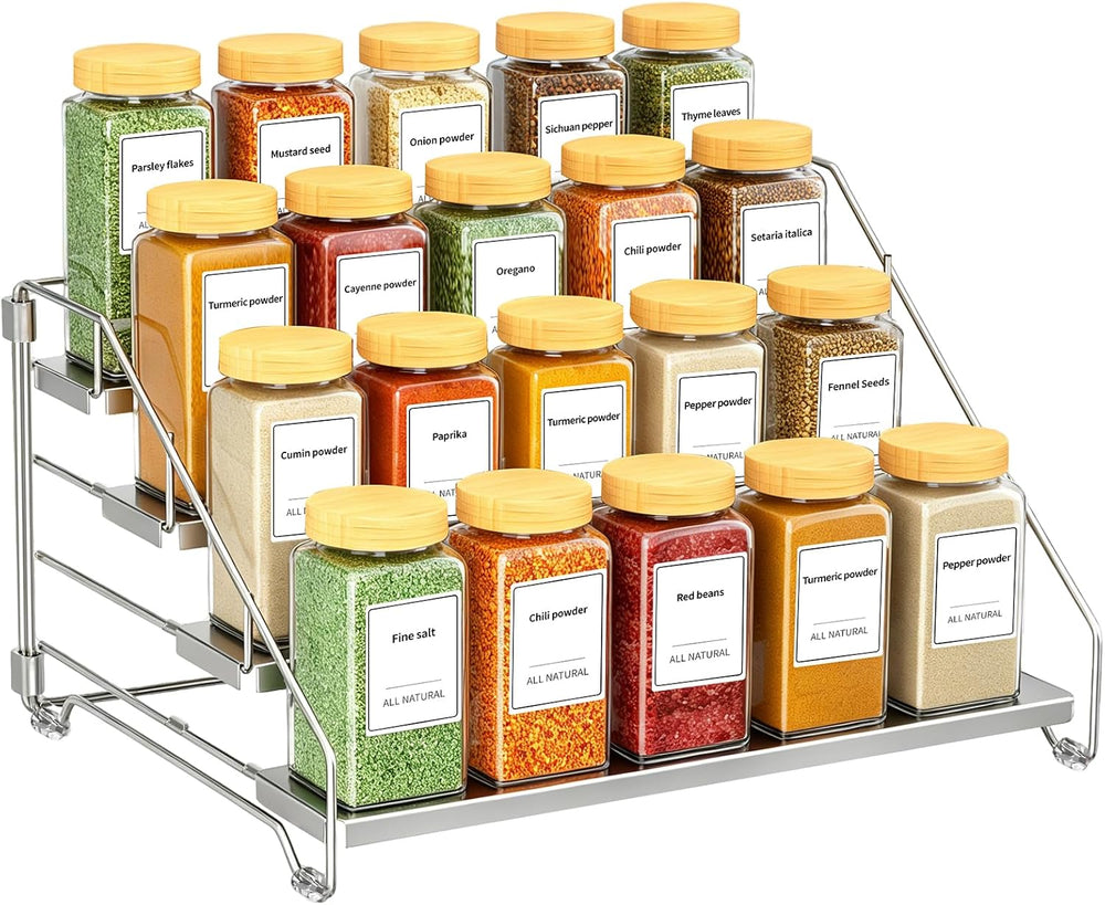 RCHYFEED 4 Tier Spice Rack Organizer,Adjustable Spice Rack,Chrome,1 Pack