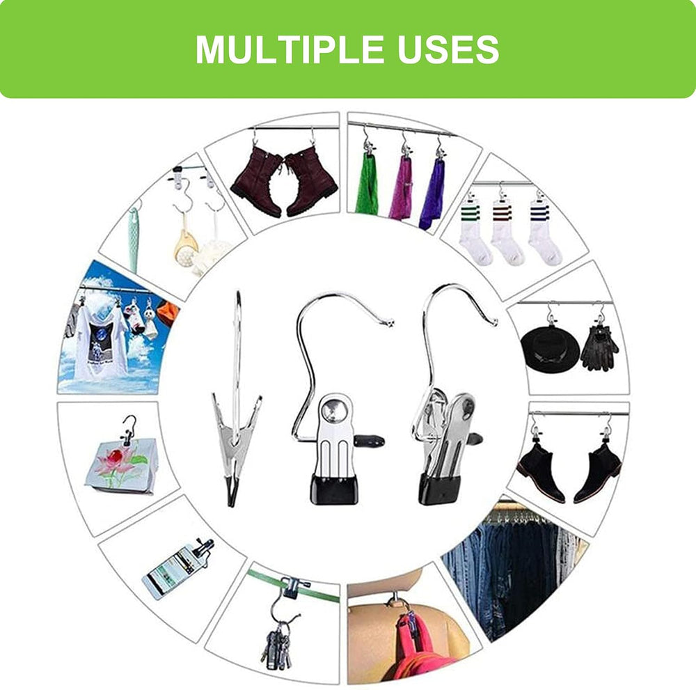 Laundry Hooks Hanging Clips Clothes Pins Closet Hanger Organizer Clamps Socks...