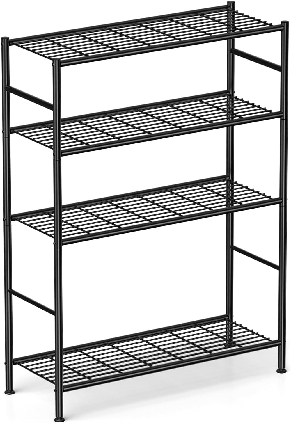 4-Tier Metal Storage Shelves, 33.1" x 12.6" x 57.2", Heavy Dut...