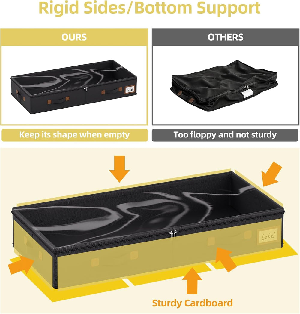 FHSQX Under Bed Storage Container 2Pack 4.5 Inches Low Profile Under-bed Orga...