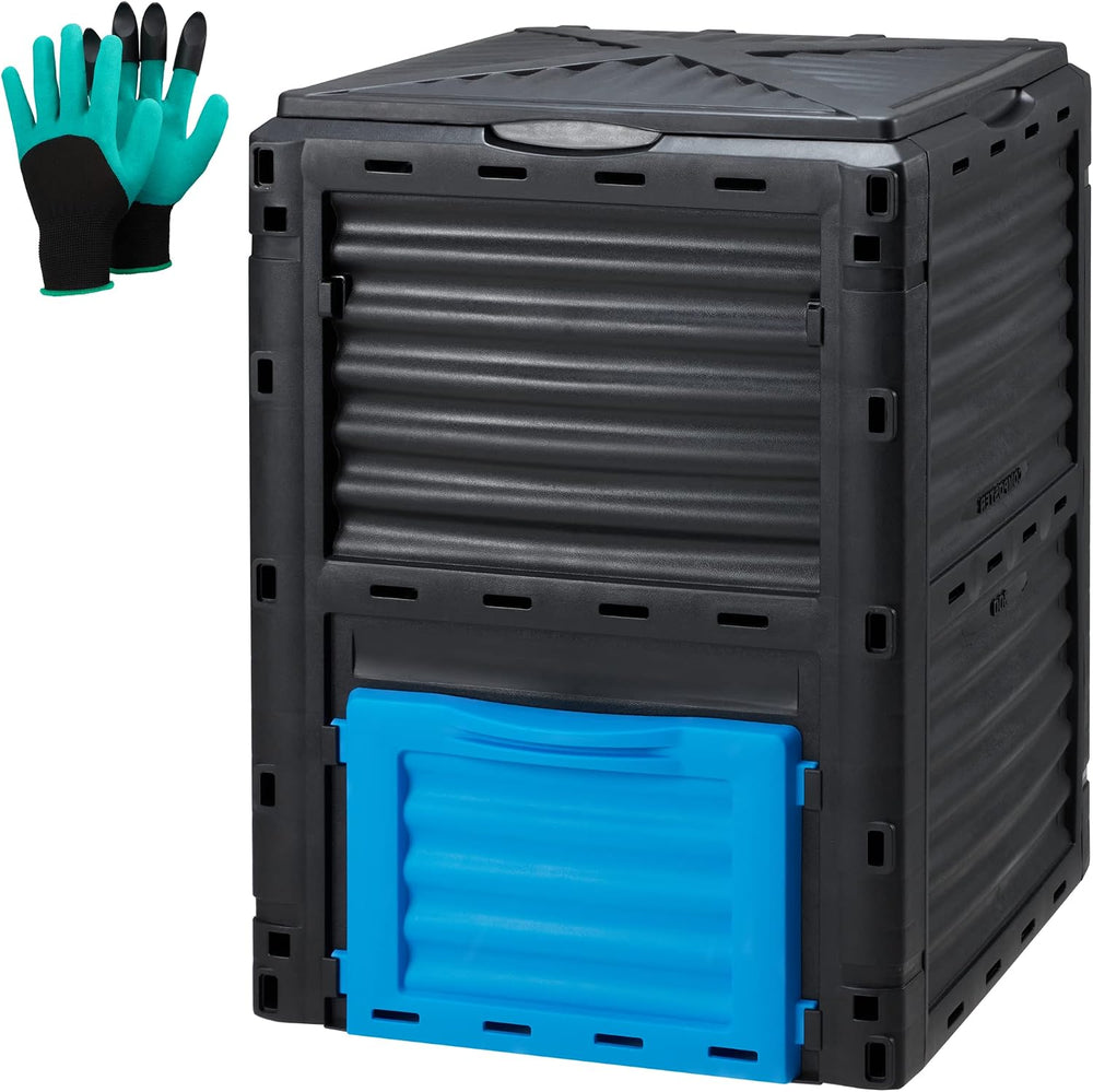 Garden Compost Bin 80 Gallon (300L) Large, Outdoor Composter from PP Material...