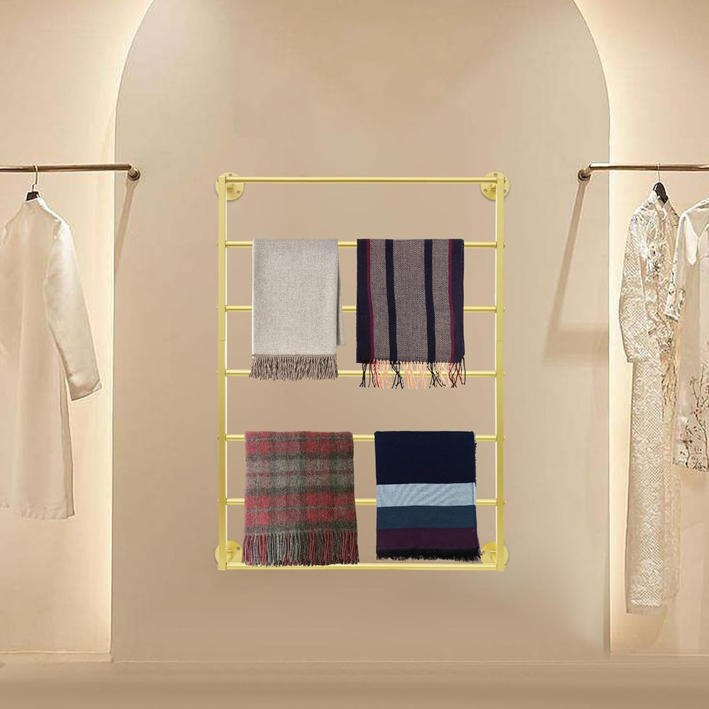 7-Tier Wall Display Rack,Wall Wrapping Paper Ribbon Organizer,Scarf Rack Belt...