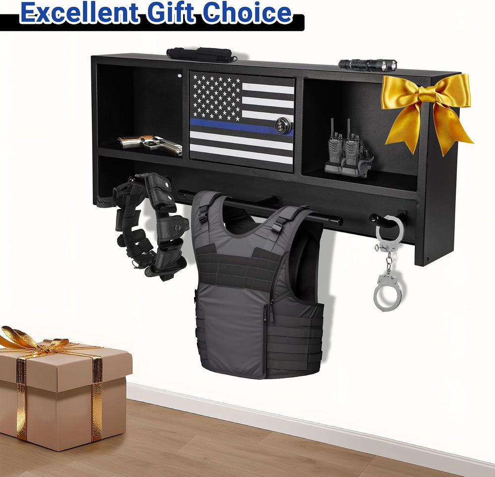 Neoaider Wall Mounted Police Gear Rack 36” x 4” x 15”, Police Hanger