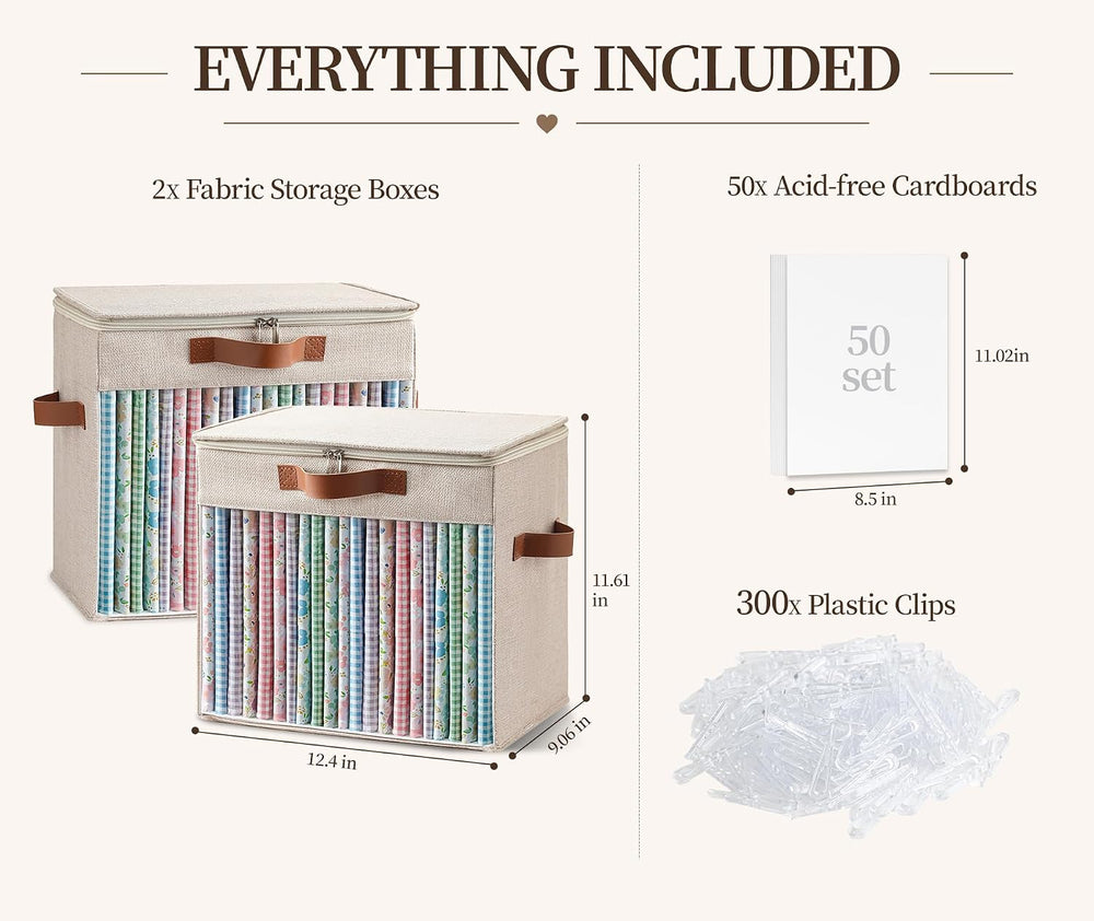 2-Pack Fabric Storage Boxes, 8.5x11 Fabric Organizer Boards