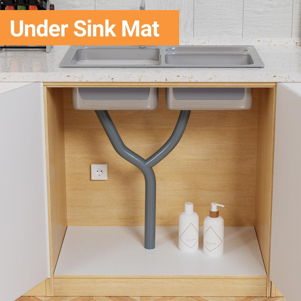 FLPMIX Shelf Liners for Kitchen Cabinets: 23" Wide Easy Cut Under Sink Mats