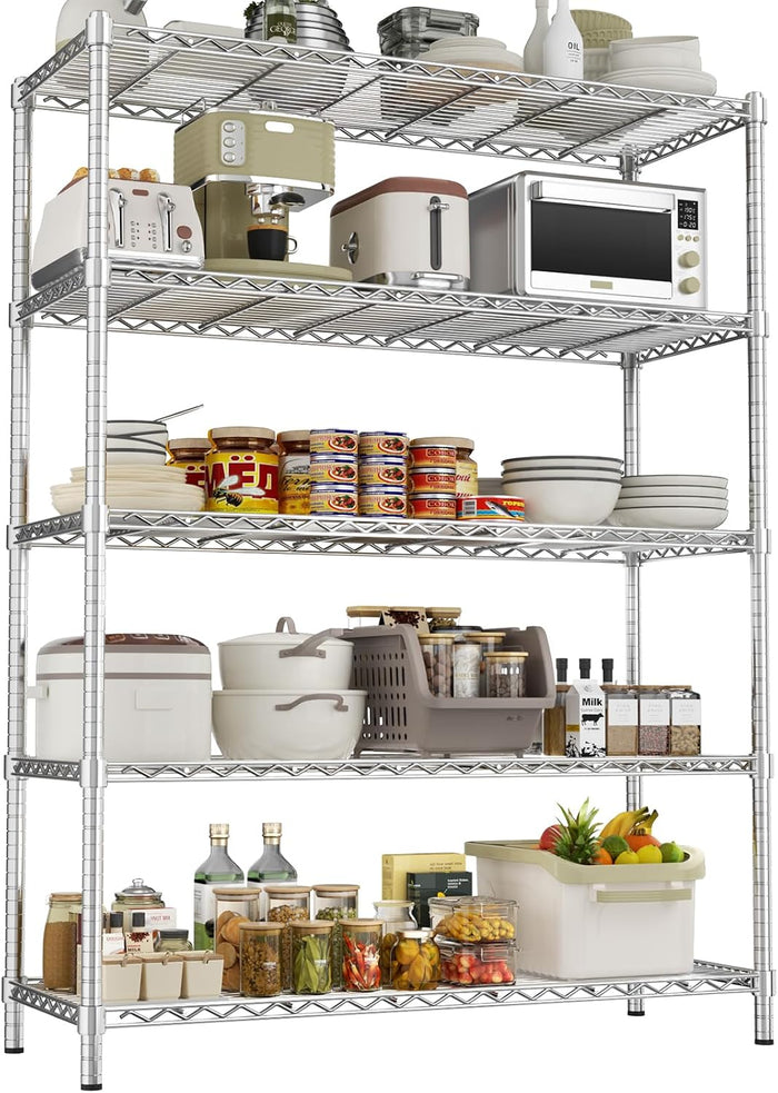 ROOMTEC 5-Tier Wire Shelving Unit,45" W*20" D*72" H,Max Load 2000LBS