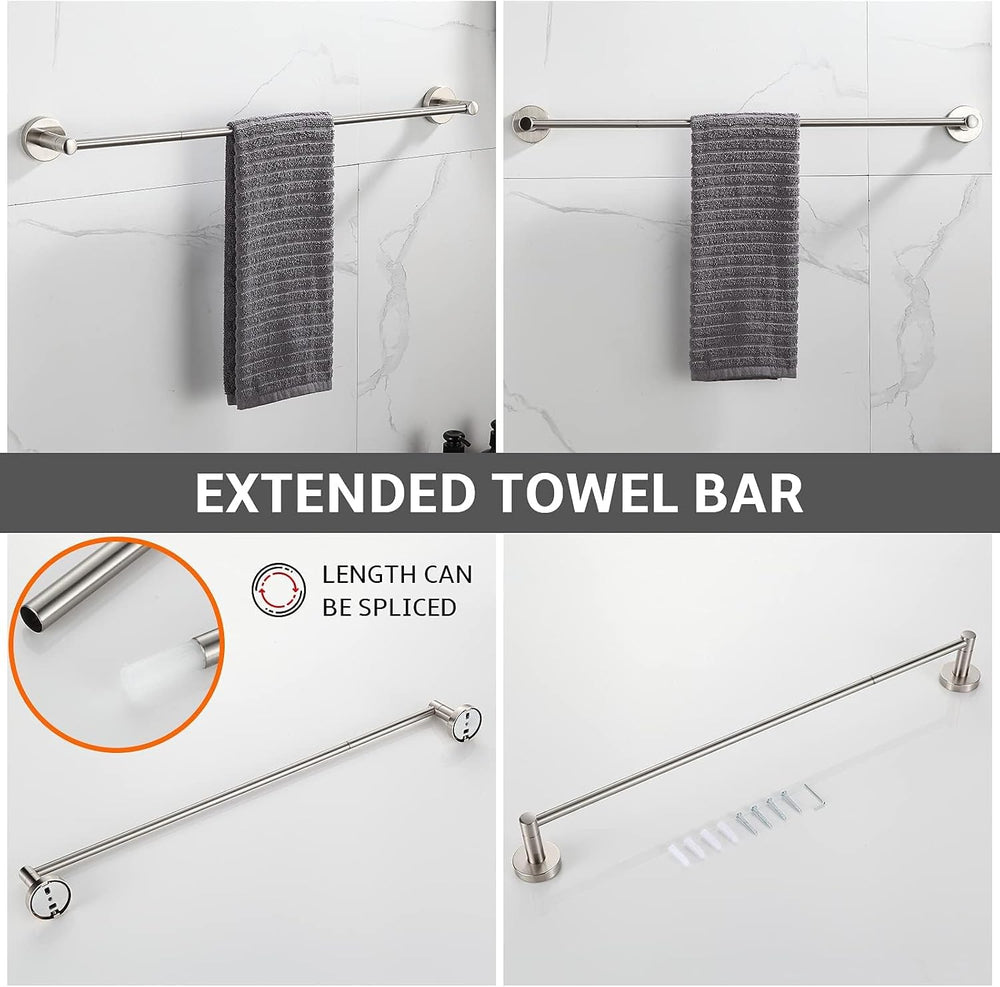 BGL Bathroom Accessory Set,4-Piece Brushed Nickel Towel Racks for Bathroom, 2...