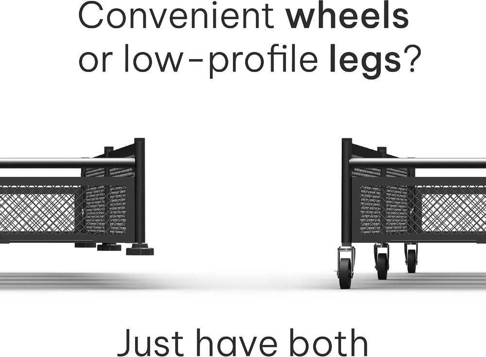 Under Bed Storage with Wheels, Large 65L, Heavy Duty Metal, Holds 70lb
