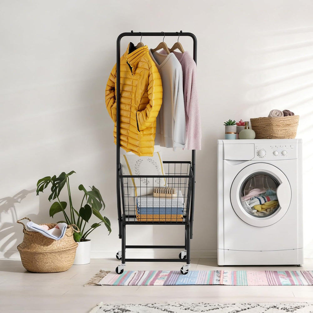 Rolling Laundry Cart with Wheels, Extra Large Laundry Hamper Basket Organizer...