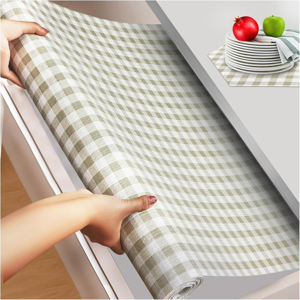 Beautysaid Shelf and Drawer Liner for Kitchen Cabinet Non Adhesive Non Slip