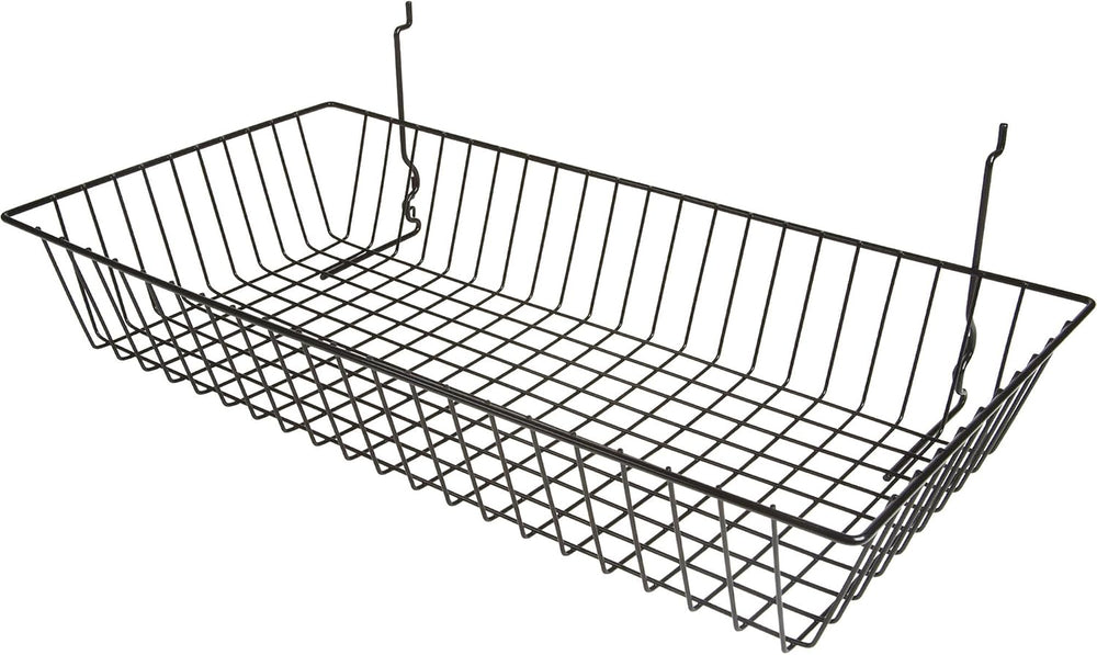 Econoco Black Wire Basket for Pegboard, Slatwall or Gridwall, 6 Pack