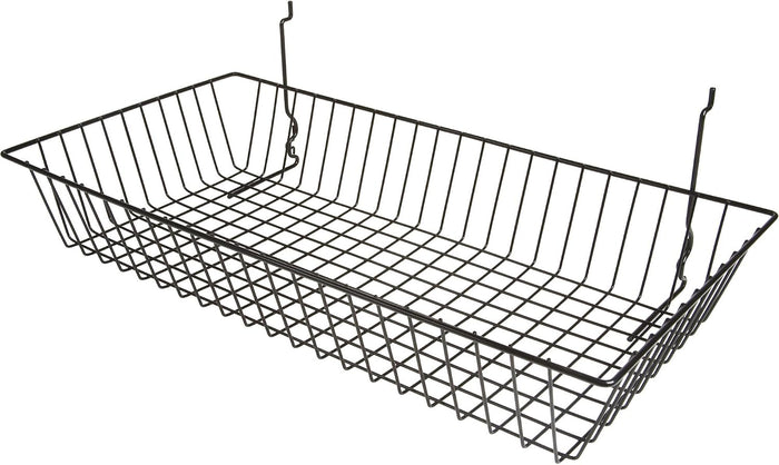 Econoco Black Wire Basket for Pegboard, Slatwall or Gridwall, 6 Pack