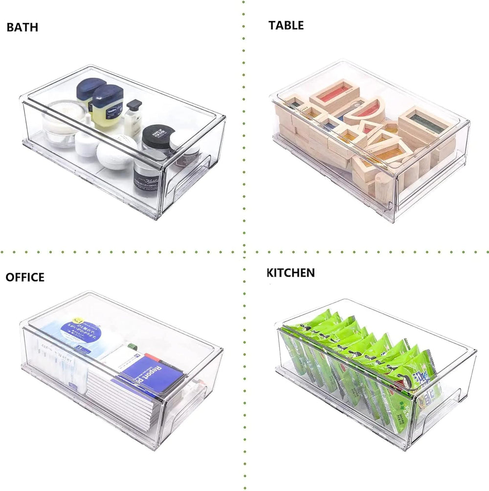 Mano 2Pack Clear Fridge Drawers Pull Out Stackable Refrigerator Drawer Organi...