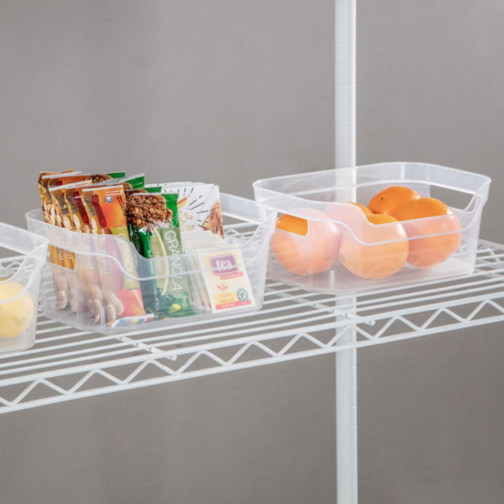Sterilite 9.5 x 6.5 x 4 Inch Small Open Scoop Front Clear Storage Bin with Co...