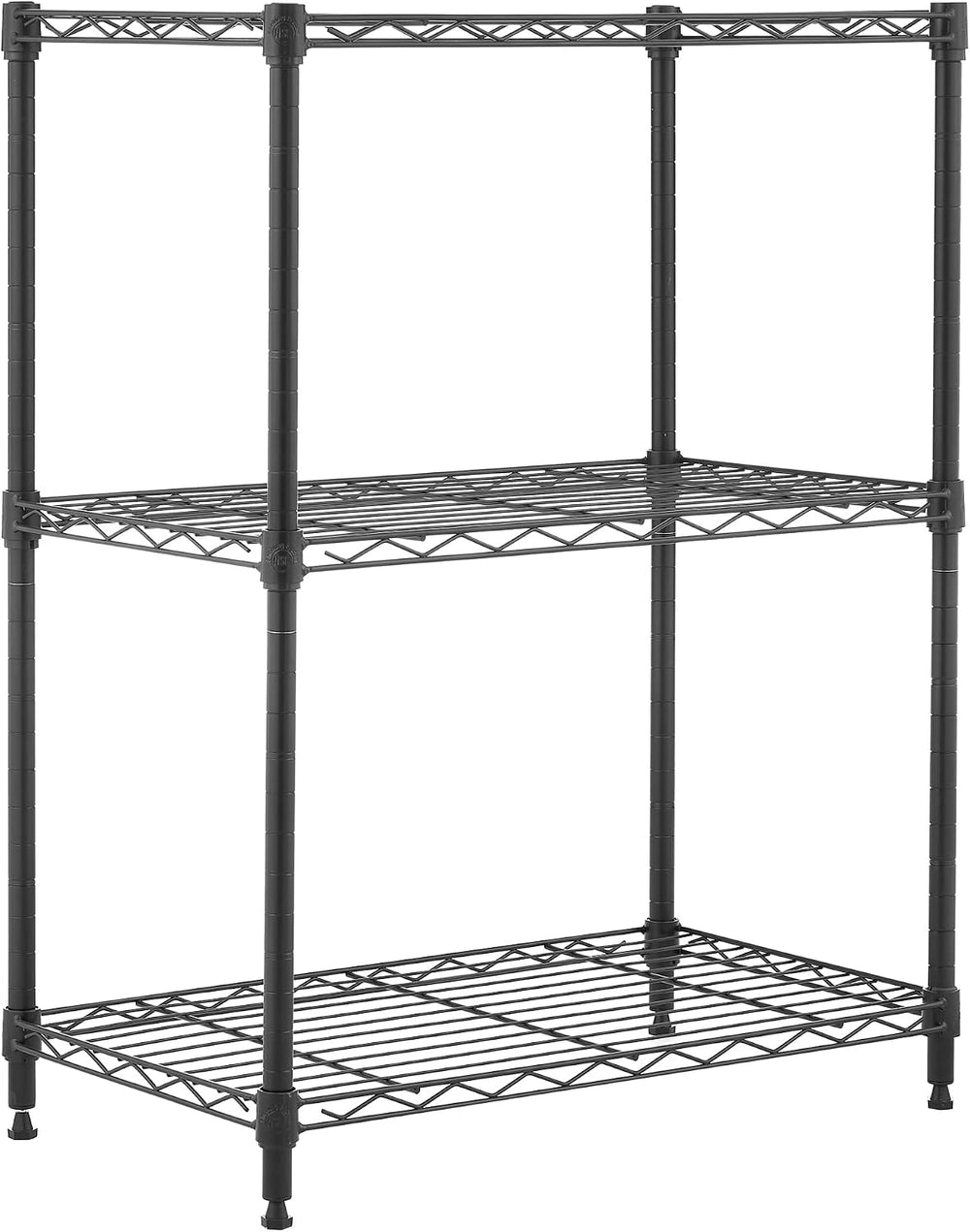 3-Tier Metal Wire Shelf, 250 lb/Shelf, Black, 13.5x23.3x30.1 in