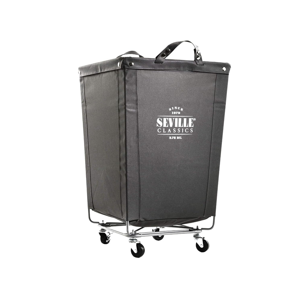 Heavy-Duty Canvas Laundry Hamper w/ Wheels, 18.1"W x 18.1"D, Gray