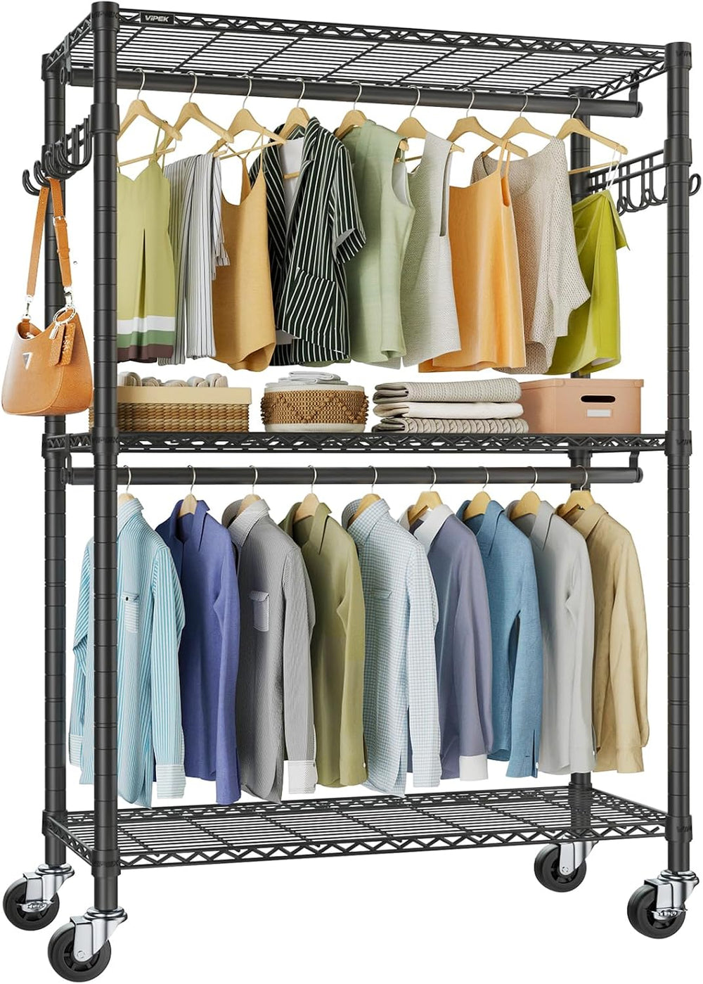 VIPEK R2 Plus Clothes Rack Heavy Duty Rolling Closet for Hanging Clothes