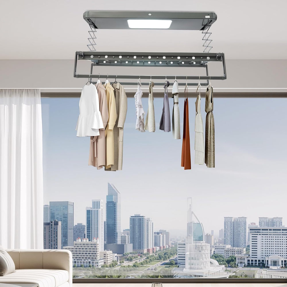 Ceiling Mounted Clothes Drying Rack, Adjustable Electric Clothes Airing Rack ...