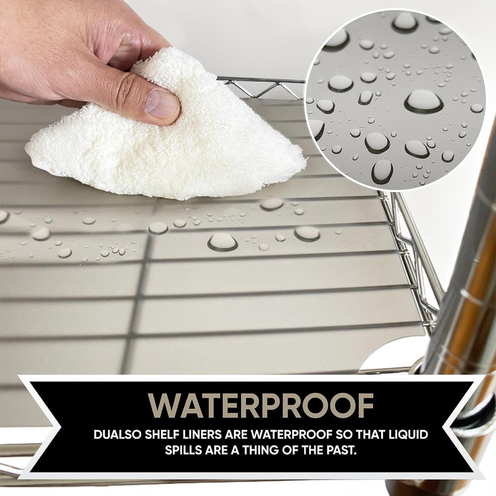 DUALSO Wire Shelf Mat - Thick Wire Shelf Cover - Waterproof Plastic Shelf Lin...