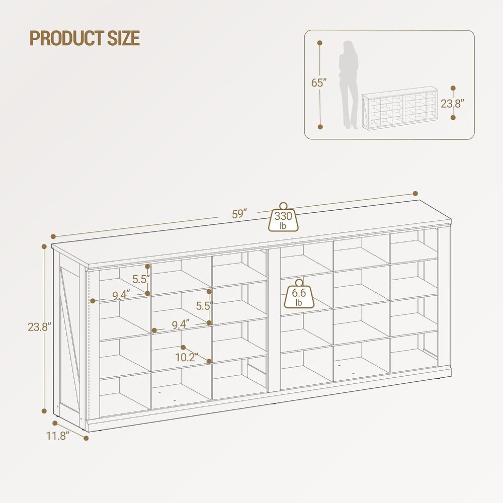 Hzuaneri Shoe Storage Bench, Wooden Entryway Shoe Benches with Cubby