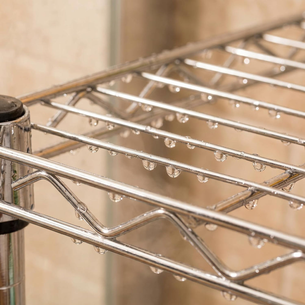 Honey-Can-Do Over-the-Toilet Bathroom Storage Shelf, Steel, Chrome, 3-Tier