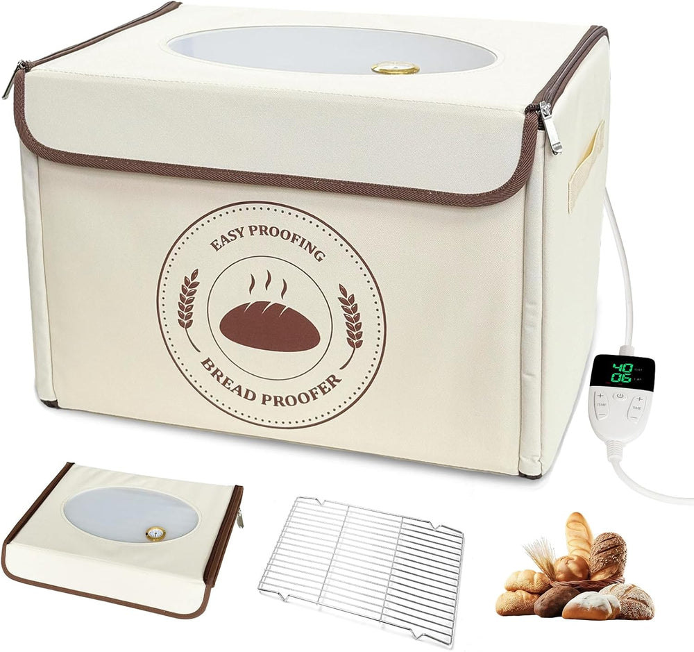 Bread Proofing Box with 68-131℉ Temperature Control & 99H Timer, Foldable...