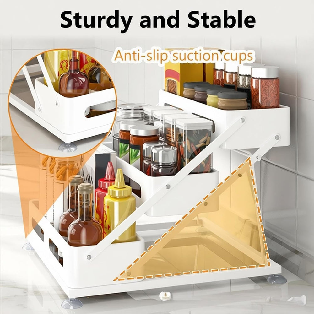 3 Tier Foldable Spice Rack, White