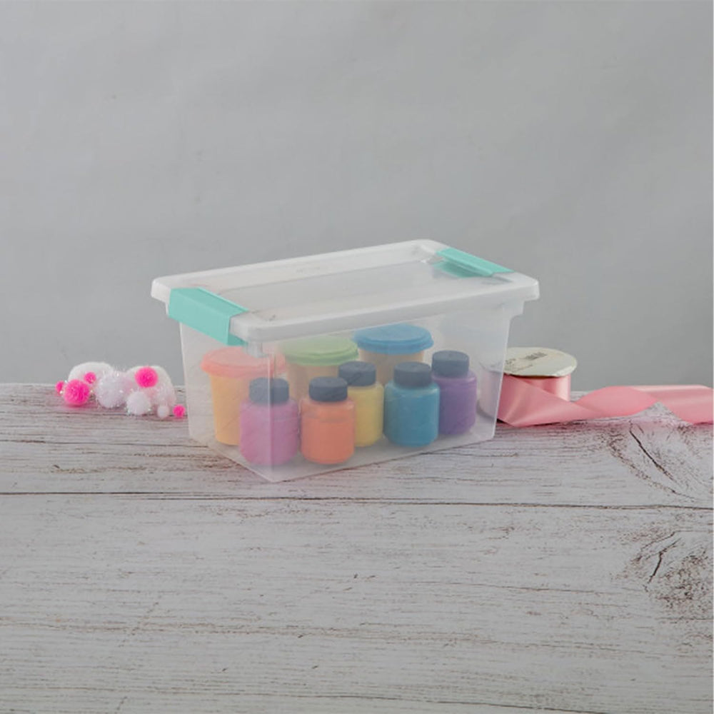 Sterilite 8-Pack Clip Box, Stackable Clear Plastic Bins with Latching Lids, M...