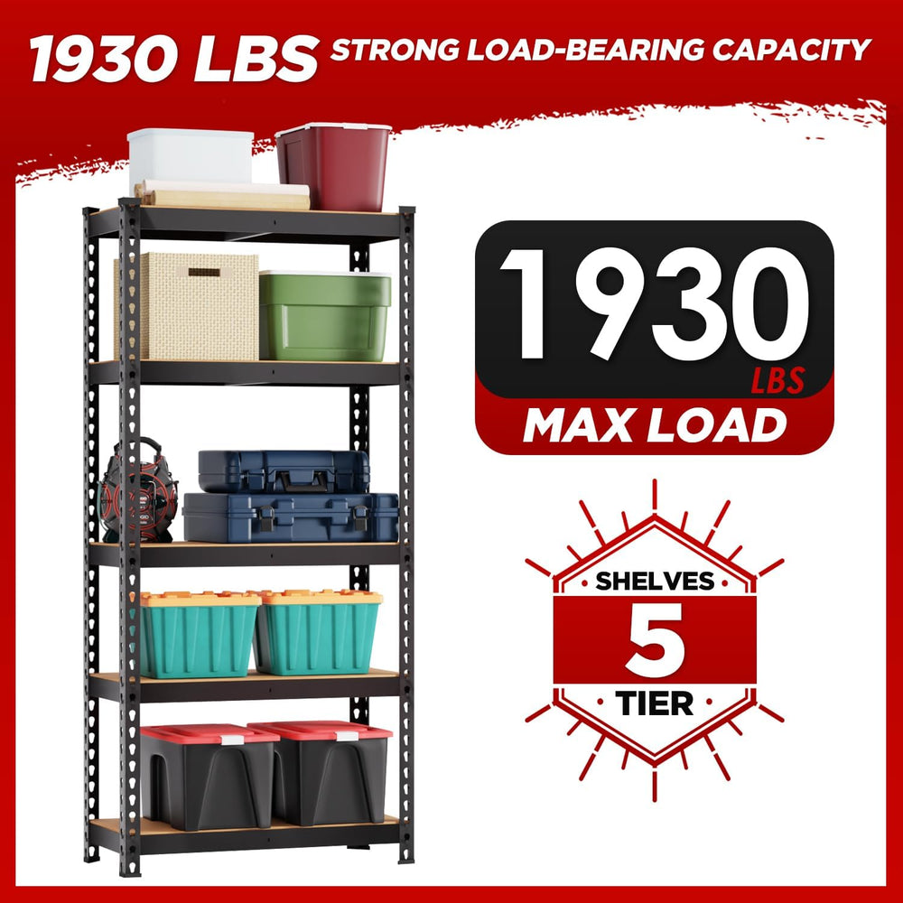 BestOffice 5 Tier Storage Shelves Adjustable Garage Shelves 15.7" D x 35...