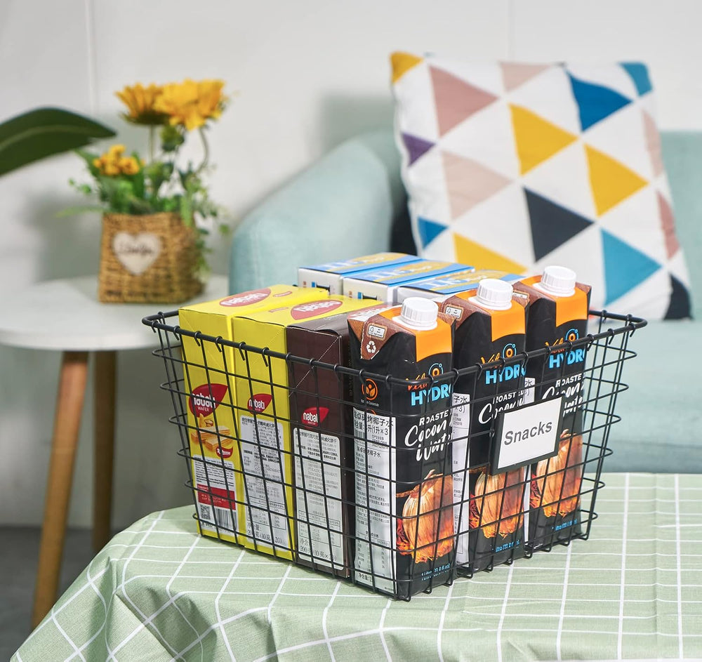JUNCHU CHERRY 4 Pack【Extra Large】 Wire Handmade Storage Basket for Organizing...