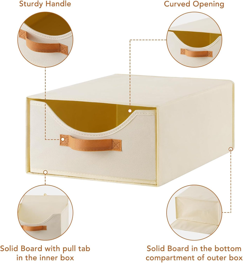 4 Pcs 16.5" Closet Drawers and Large Size Clothes Storage Bins Push-Out ...