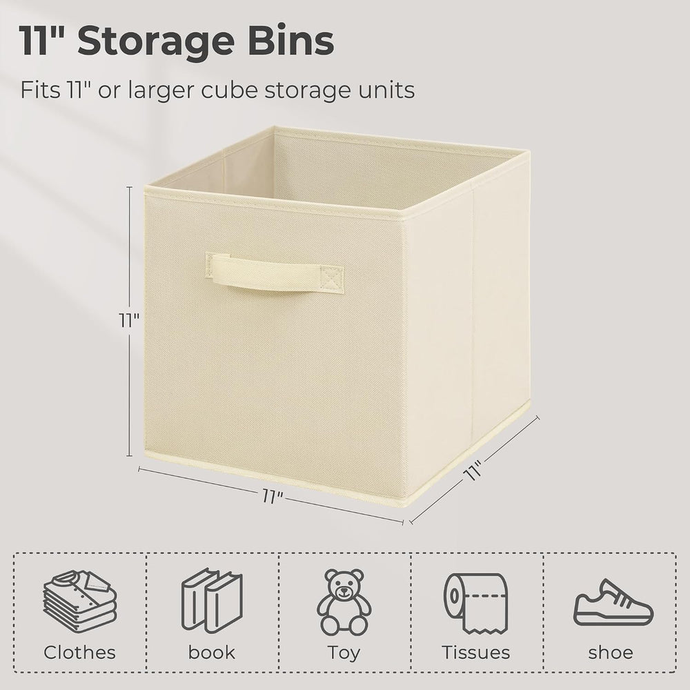 Storage Bins, 11 Inch Fabric Storage Cubes, Collapsible Cube Storage Box, Fab...