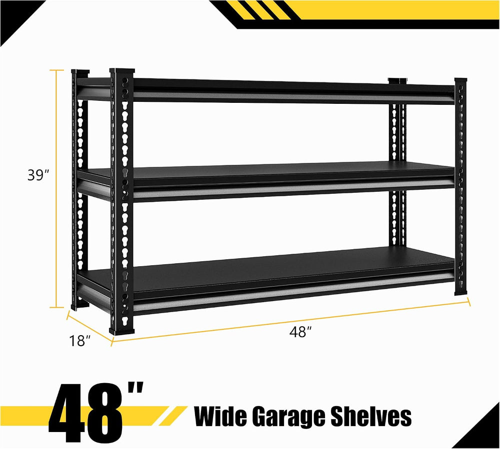 Metal Garage Shelving Heavy Duty，1530LBS Loads Garage Storage Shelves, 48”W 3...