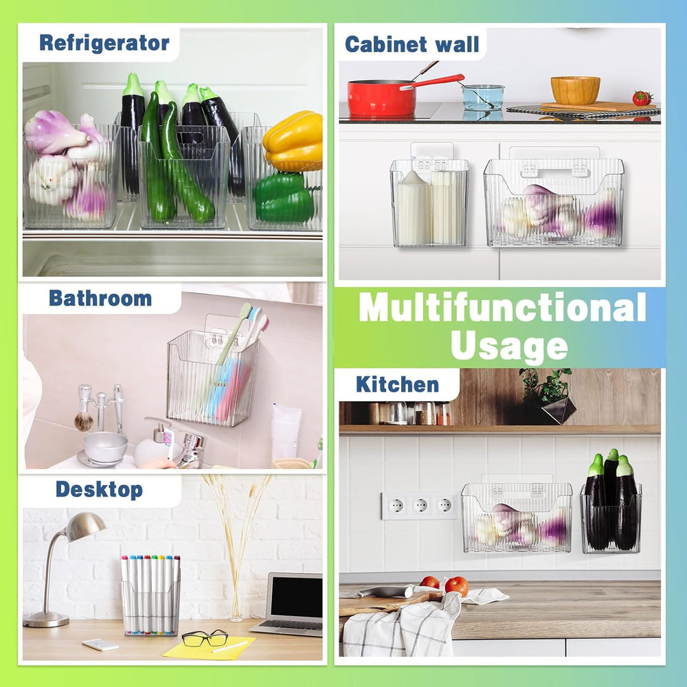 SiliFine 8 Pcs Cabinet Door Organizer Bin Wall Mount Organizer,3.94''...
