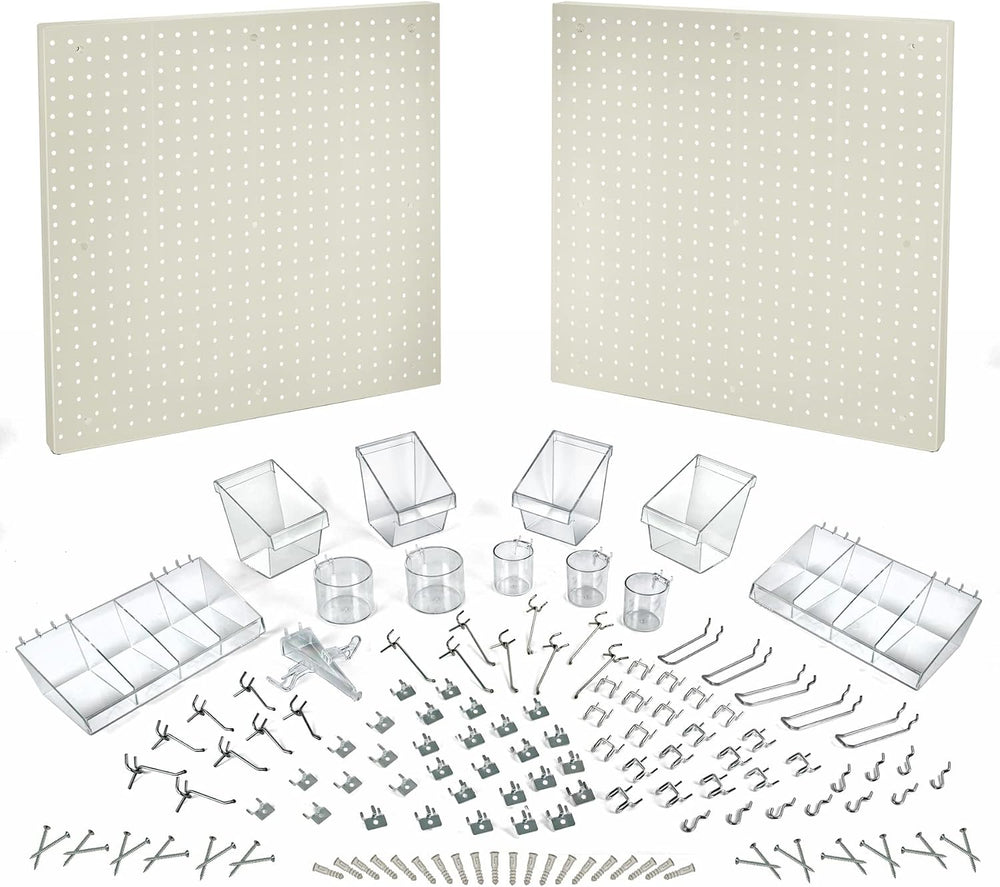 Azar Displays 900988-WHT 48" x 24" Pegboard Organizer Kit in White