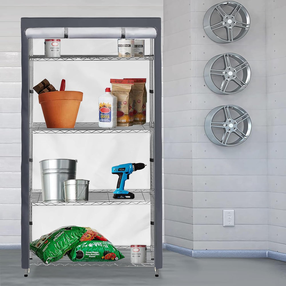 Waterproof Shelf Cover,600D Heavy Duty Dustproof Storage Wire Rack Covers,Out...