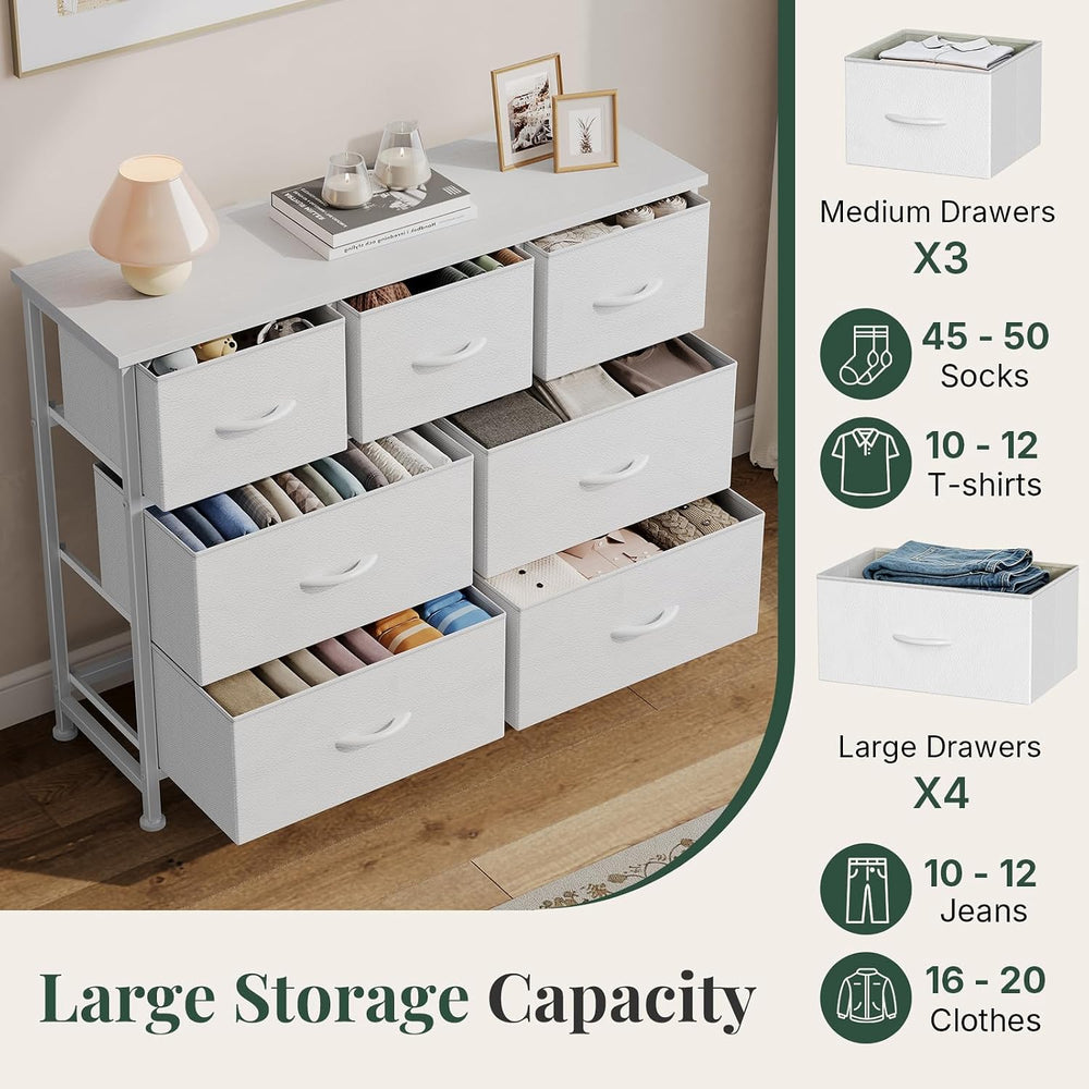 Fabric Dresser for Bedroom with 7 Drawers, Chest of Drawers