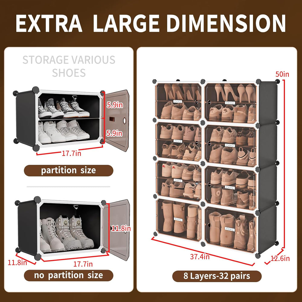 MAGINELS Shoe Rack,Expandable Shoe Cabinet Easy to Assemble. Shoe Storage wit...