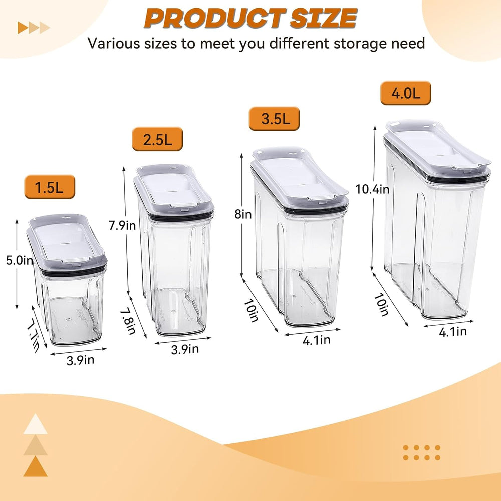 Cereal Containers Storage Set, Airtight Food Storage Container with Lid 4L/13...