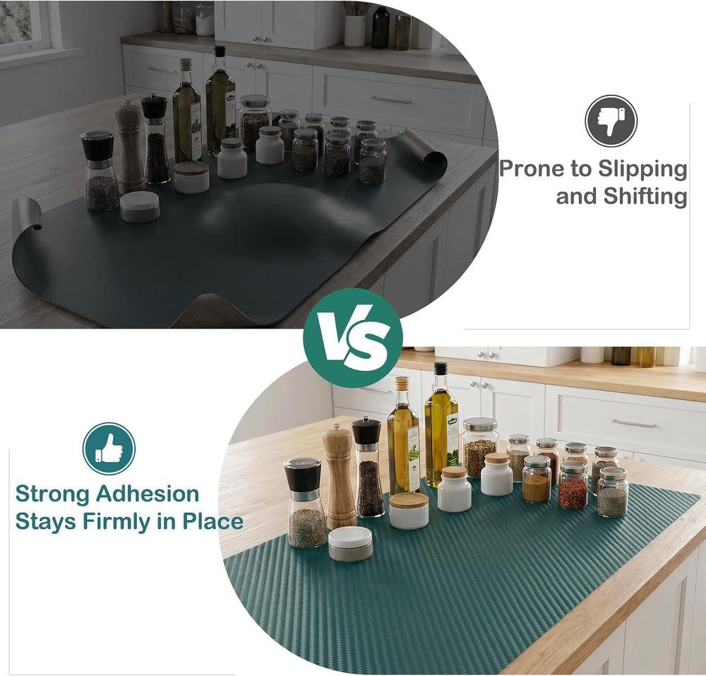 Self-Adhesive Shelf Liner Kitchen Liner, Waterproof Backed Paper Easy Peel an...